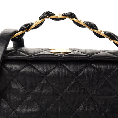 Chanel Crumpled Lambskin Quilted Small CC Links Shoulder Bag Black 11 of 11