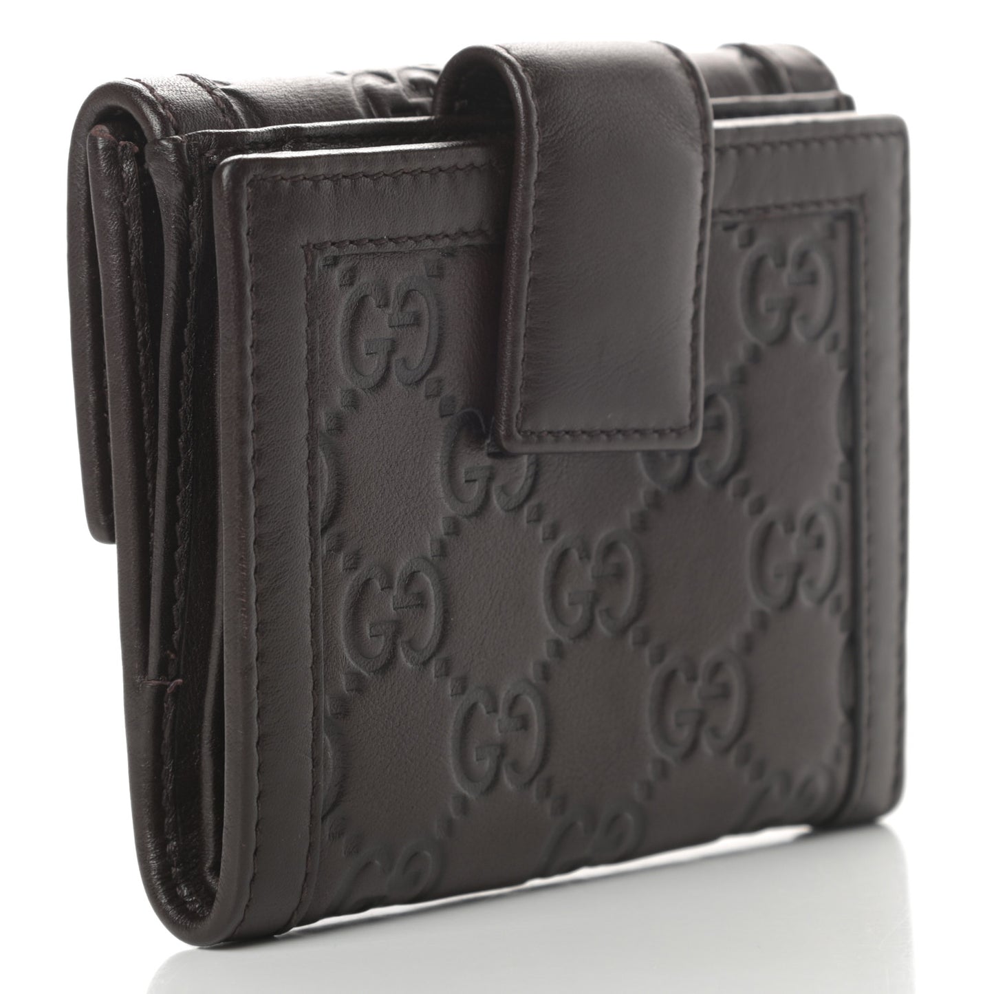 Guccissima Sukey French Flap Wallet Chocolate