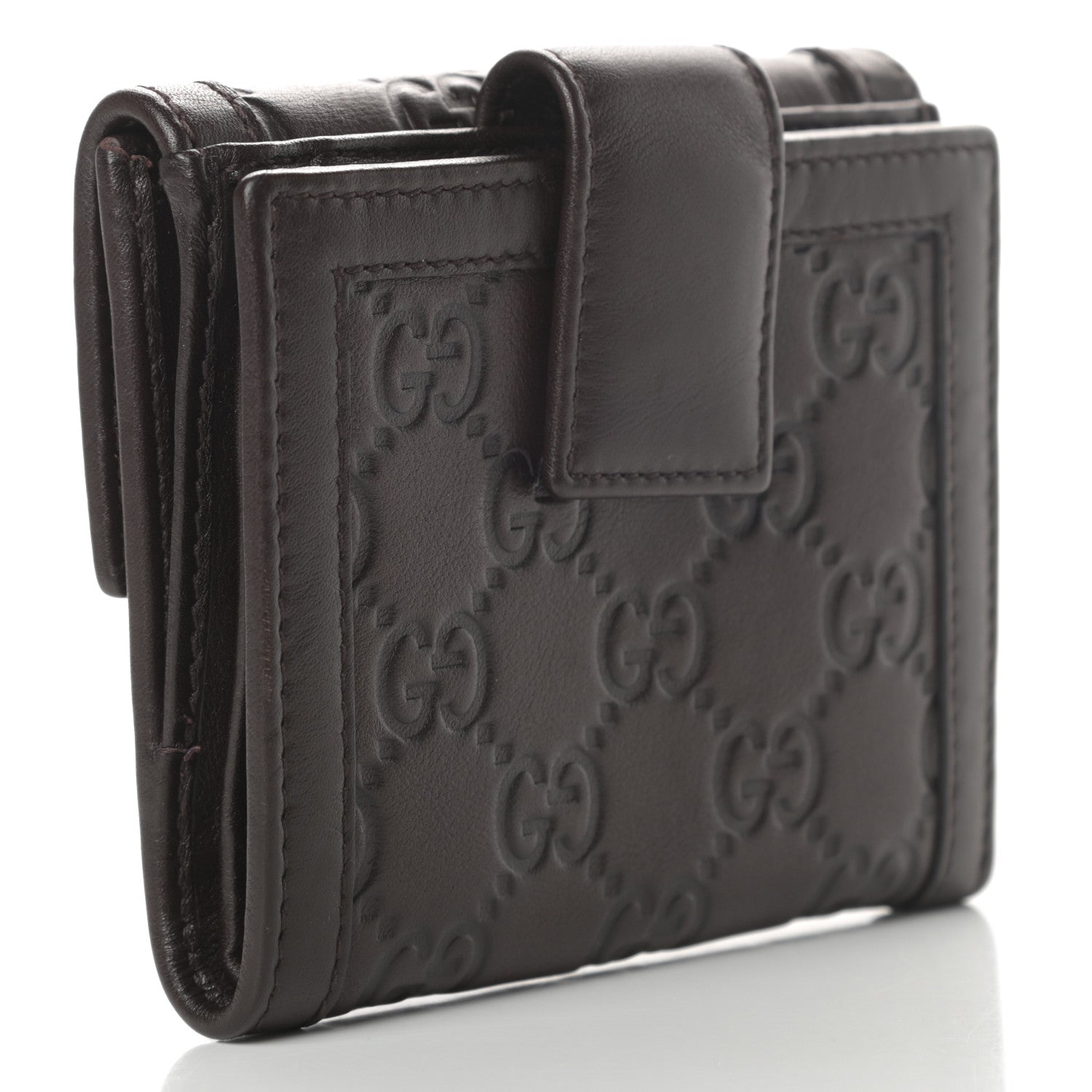 Gucci Guccissima Sukey French Flap Wallet Chocolate 3 of 10