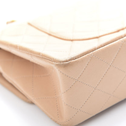 Chanel Lambskin Quilted Medium Double Flap Beige 13 of 15
