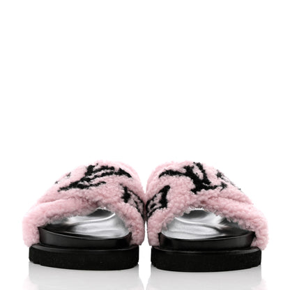 Louis Vuitton Shearling Paseo Sandals 37 Pink 2 of 9