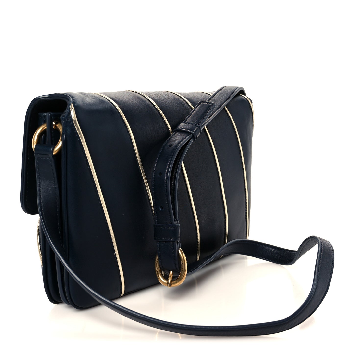 Lambskin Quilted Le Maillon Satchel Marine