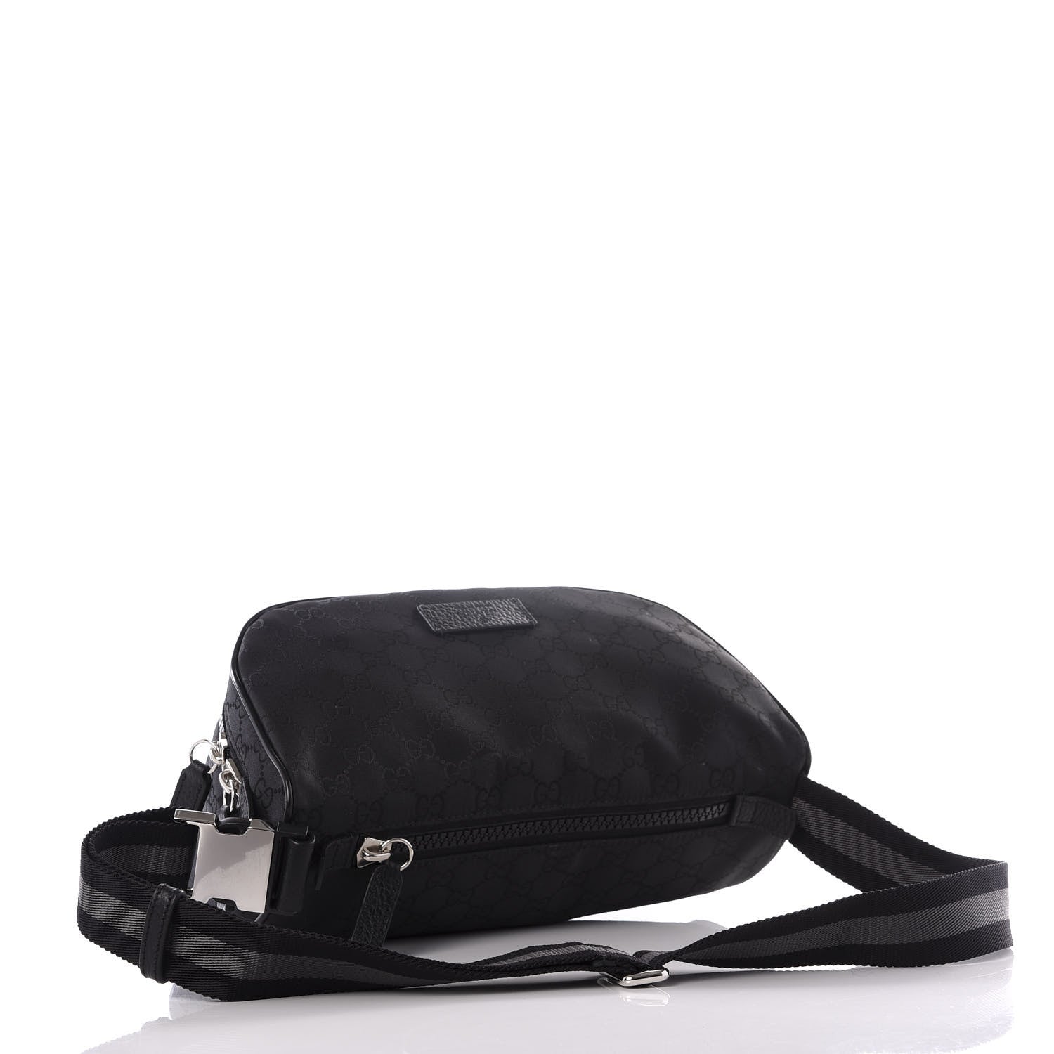 Gucci Nylon Monogram Fanny Pack Belt Bag Black 2 of 9