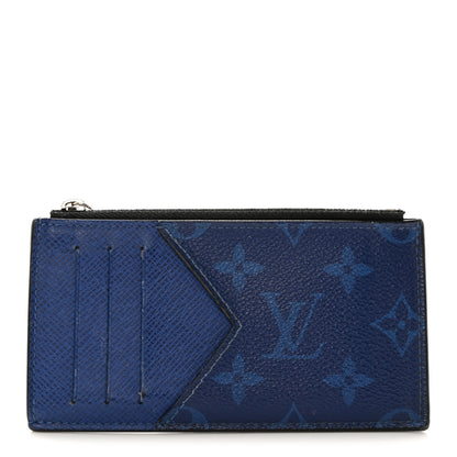 Louis Vuitton Monogram Taiga Coin Card Holder Cobalt 1 of 7