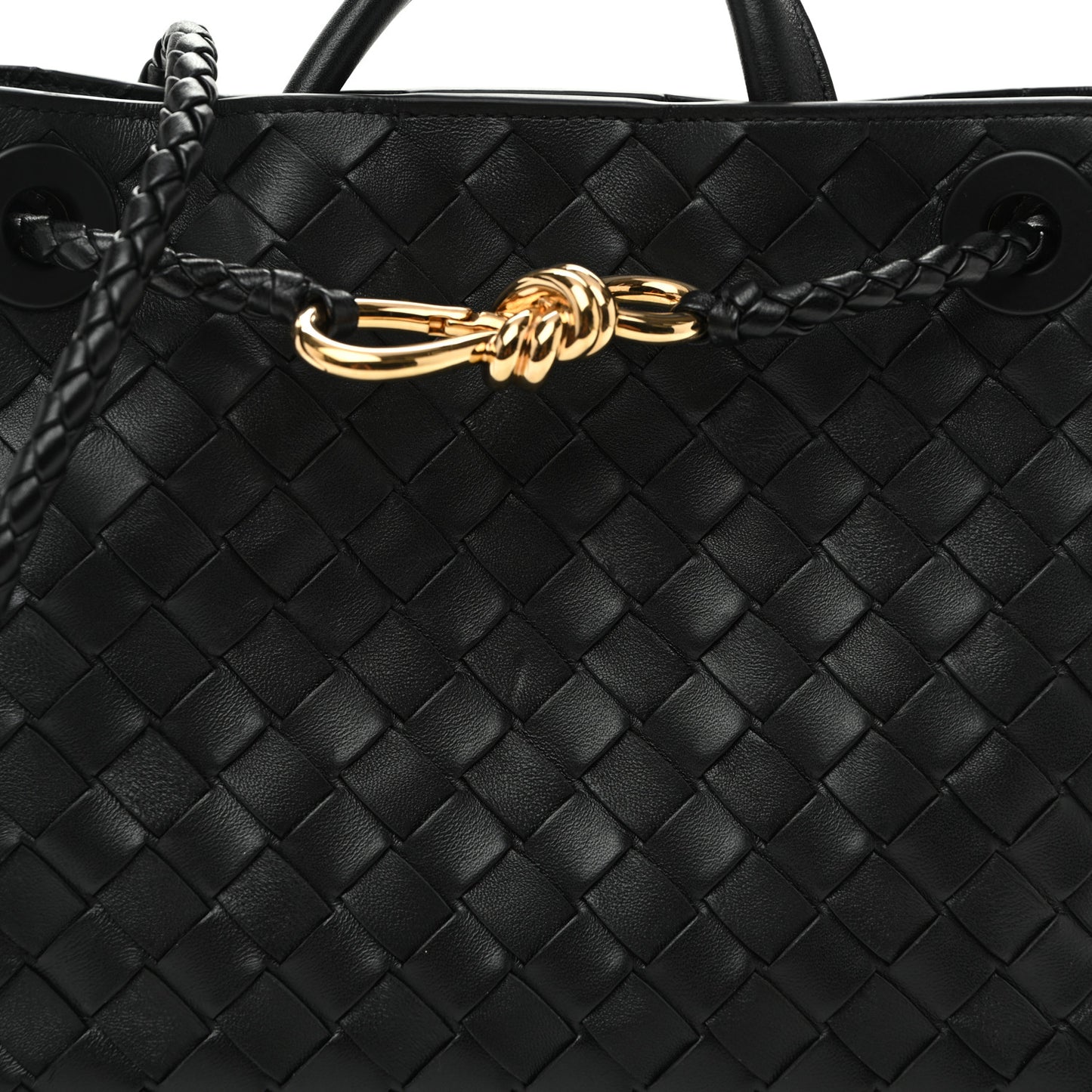 Nappa Intrecciato Small Andiamo Shoulder Bag Black