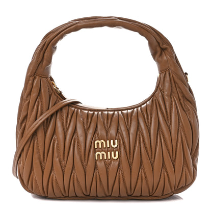 Miu Miu Nappa Matelasse Regular Wander Hobo Caramel 1 of 10