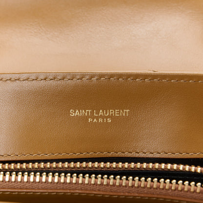 Saint Laurent Calfskin Y Quilted Monogram Small Loulou Chain Satchel Dark Natural 6 of 11