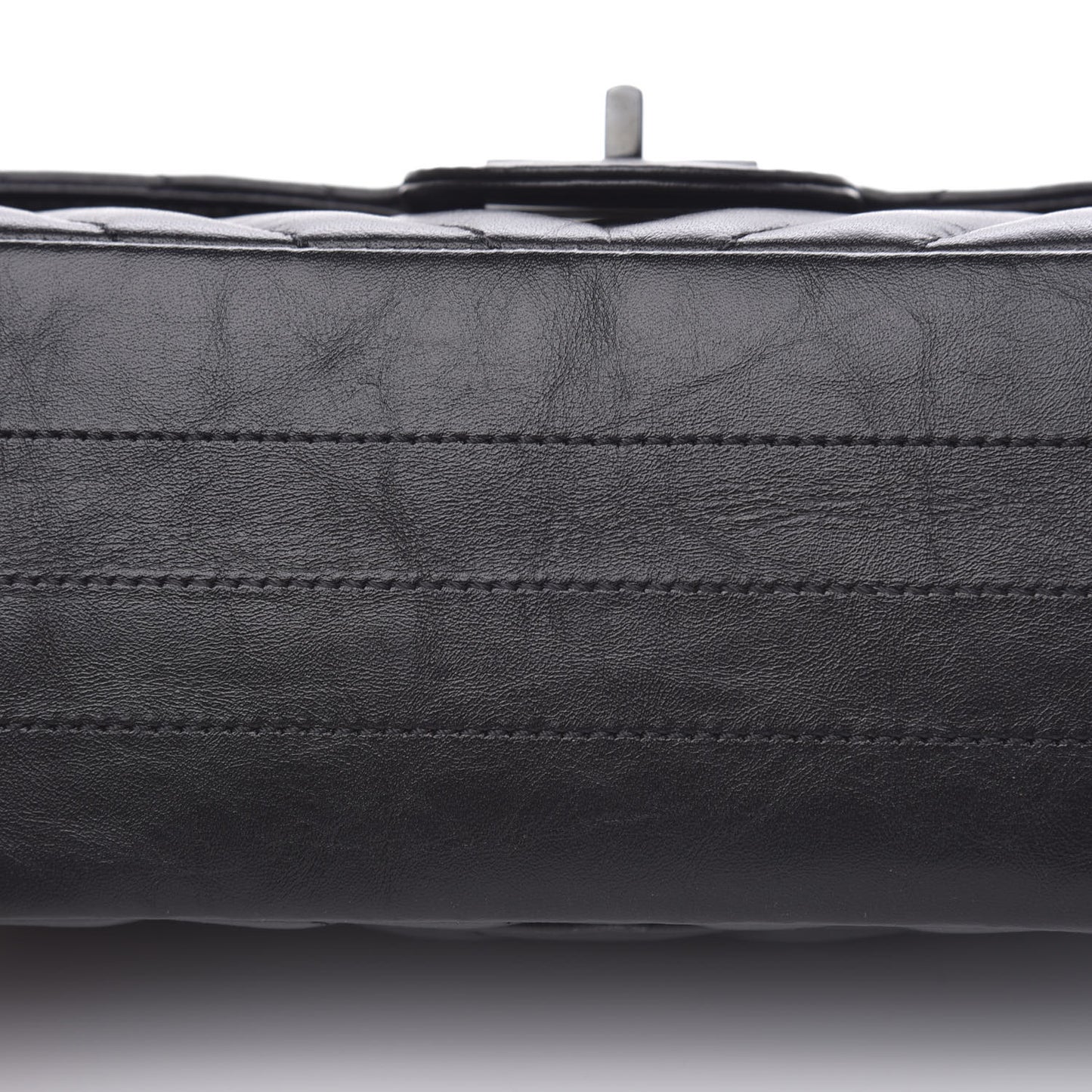 Aged Calfskin Chevron Quilted 2.55 Reissue Mini Flap So Black