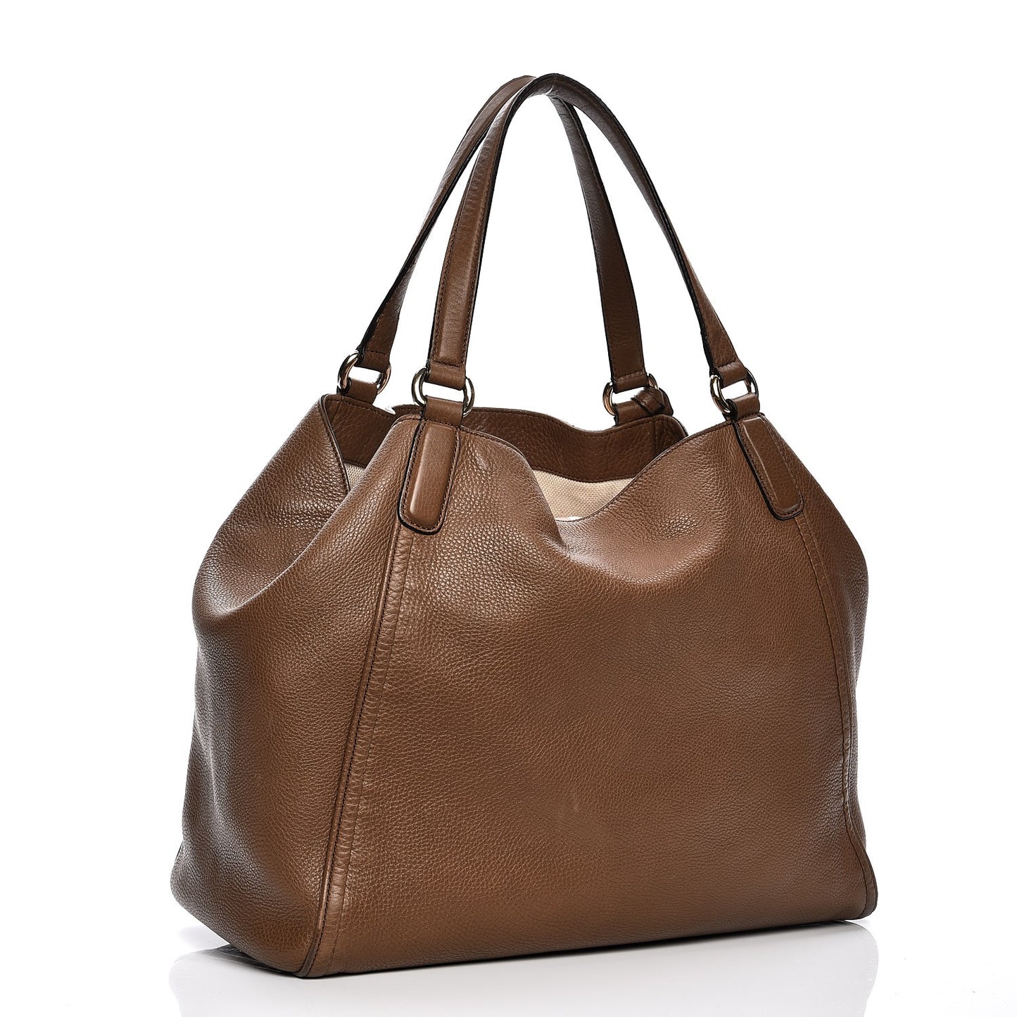 Pebbled Calfskin Medium Soho Shoulder Bag Brown