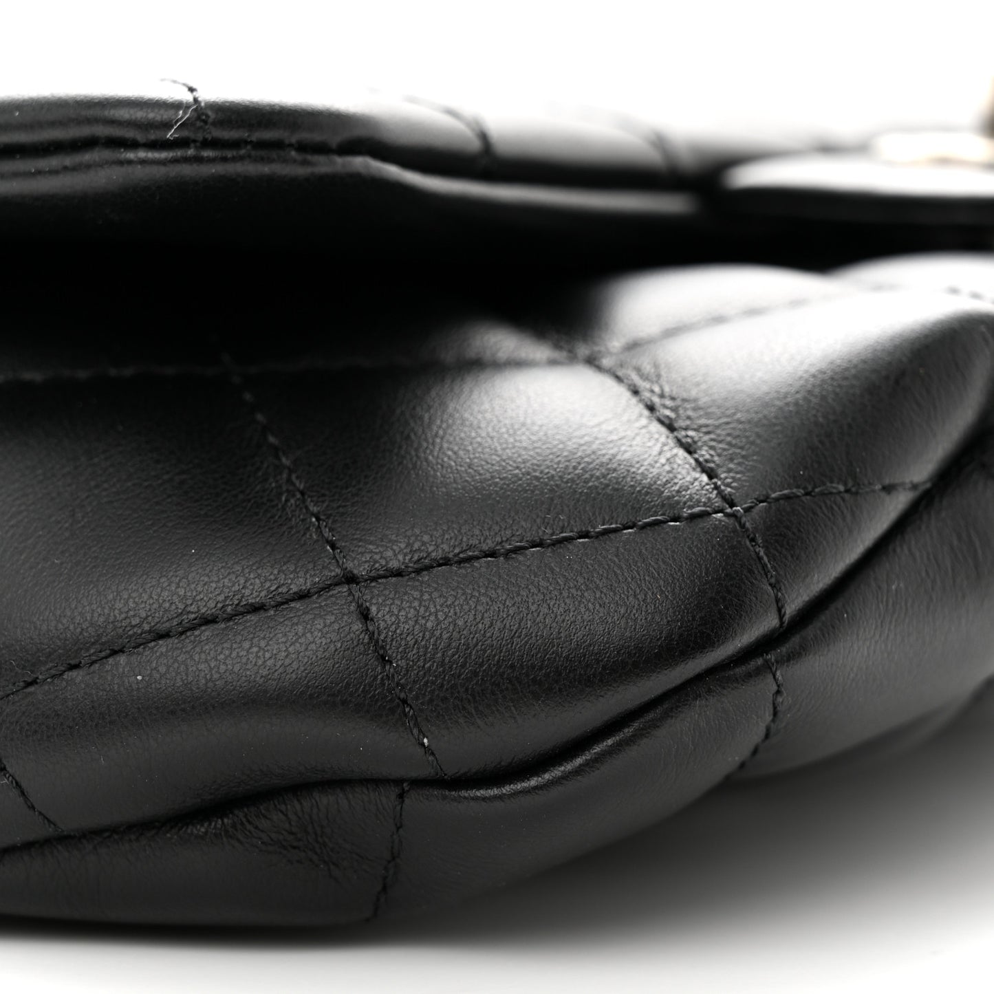 Calfskin Quilted CC Uniform Flap Belt Bag Black