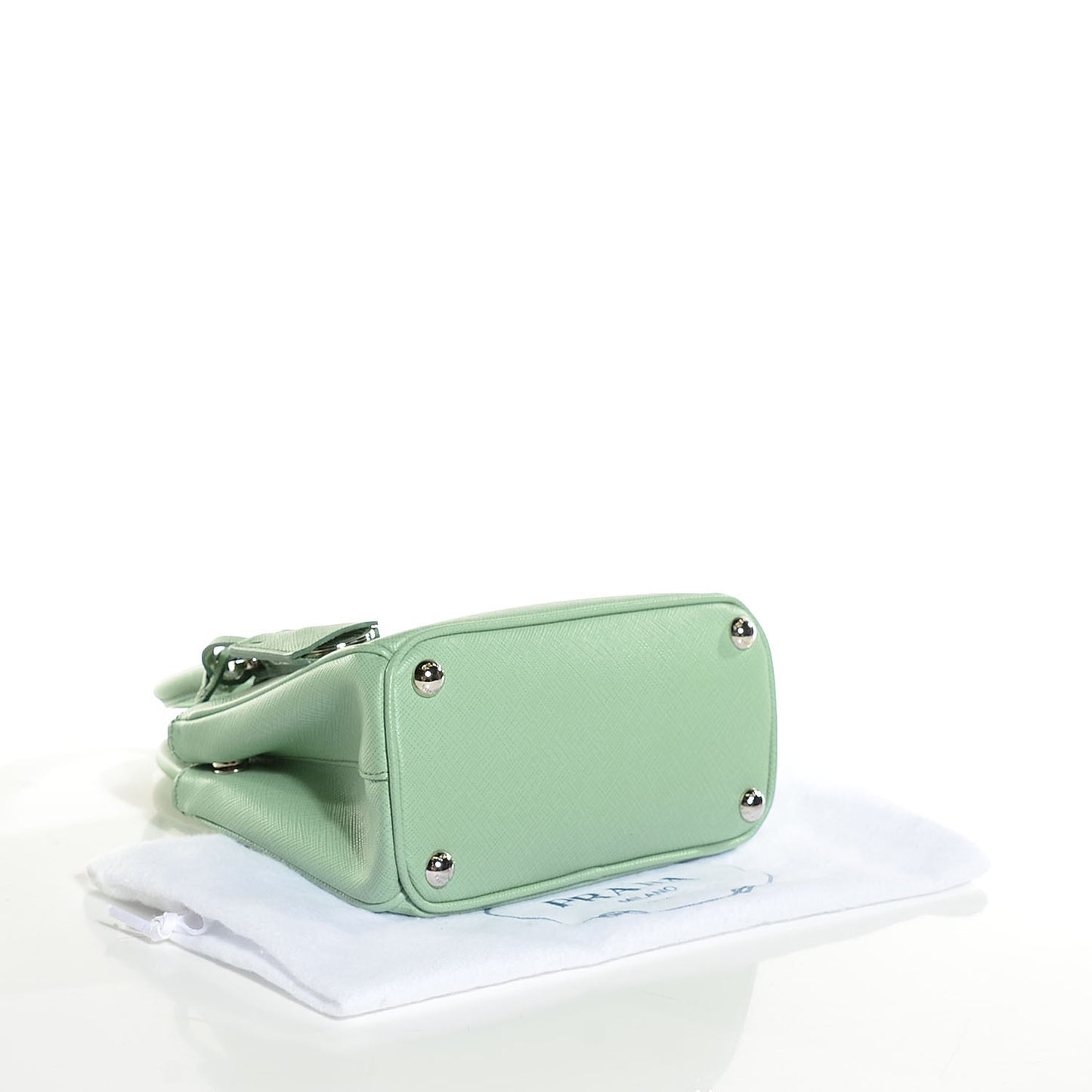 Saffiano Lux Mini Galleria Double Zip Tote Acquamarina