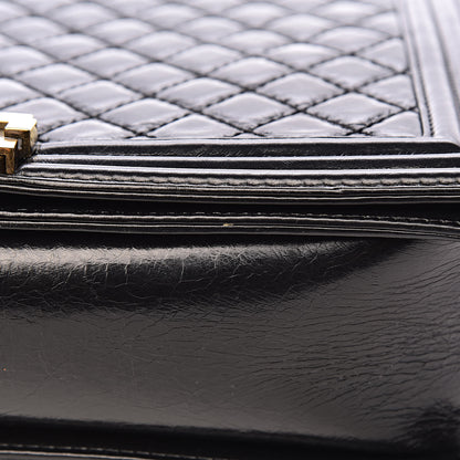 Chanel Aged Glazed Calfskin Quilted Large Boy Flap Black 15 of 16