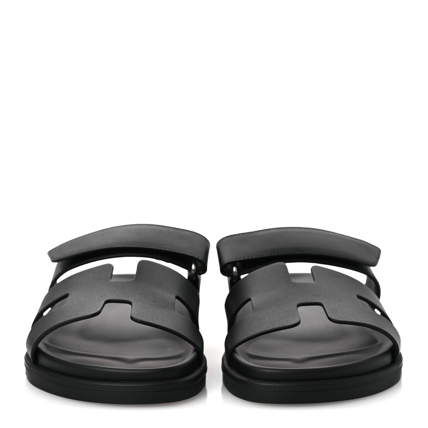 Hermes Calfskin Womens Chypre Sandals 38 Black 3 of 11