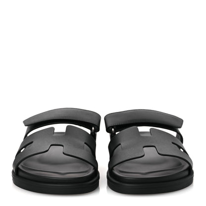 Hermes Calfskin Womens Chypre Sandals 38 Black 3 of 11