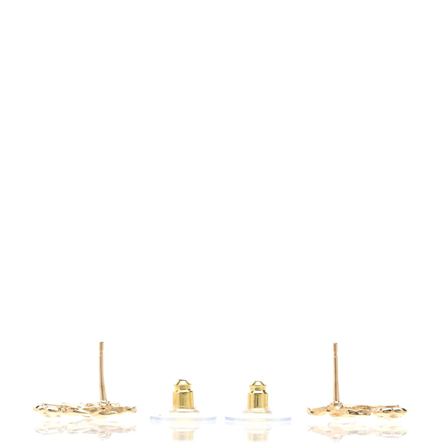 Chanel Metal Camellia CC Earrings Gold 3 of 5