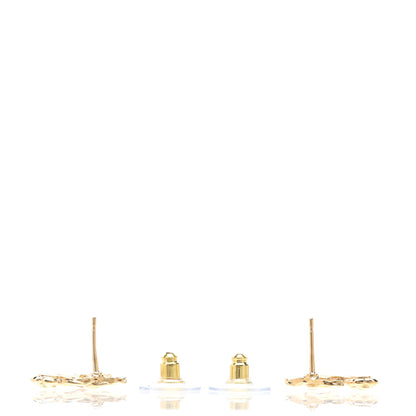 Chanel Metal Camellia CC Earrings Gold 3 of 5