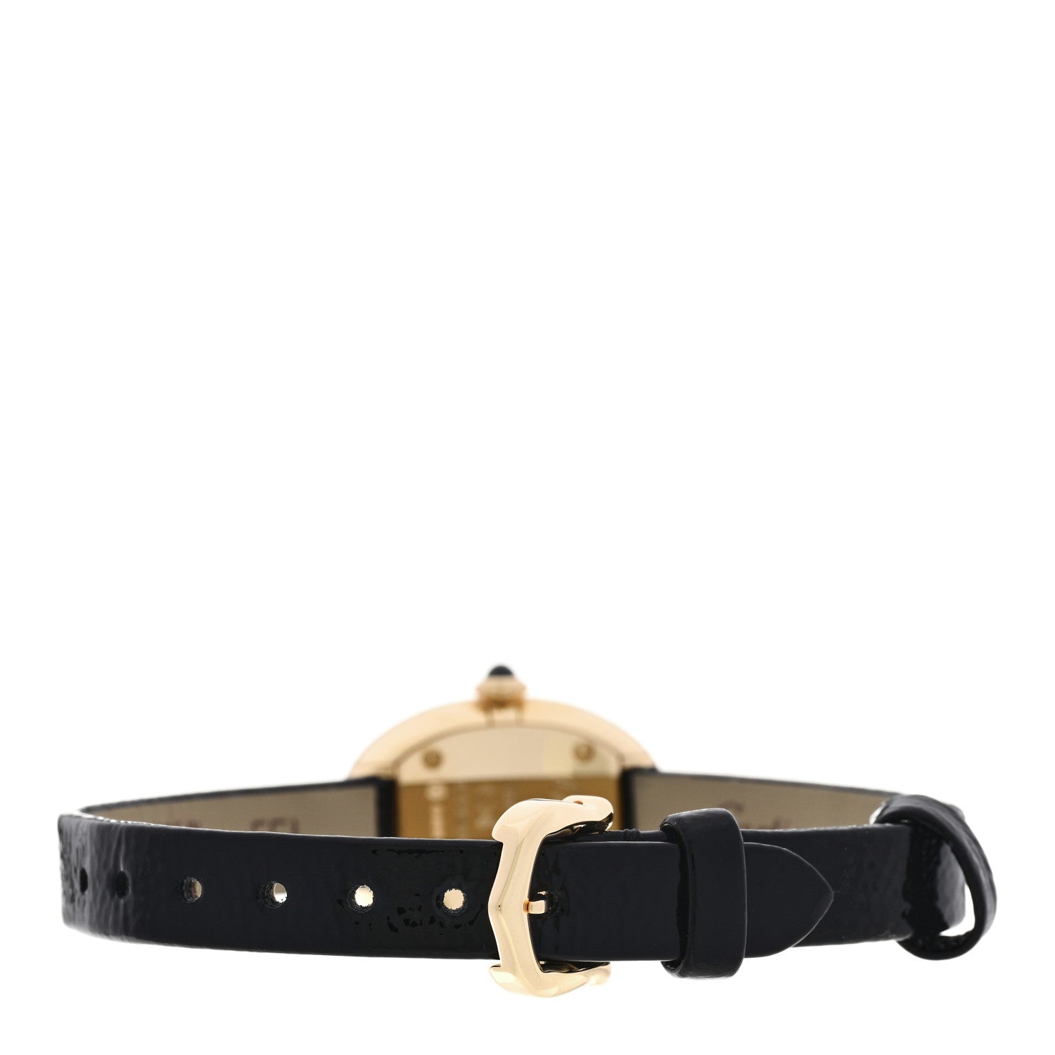 Cartier 18K Yellow Gold Calfskin 18mm Baignoire Quartz Watch 3 of 5