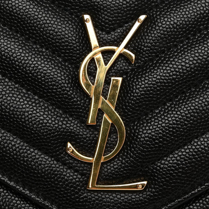 Saint Laurent Grain De Poudre Matelasse Chevron Monogram Envelope Clutch Black 11 of 12