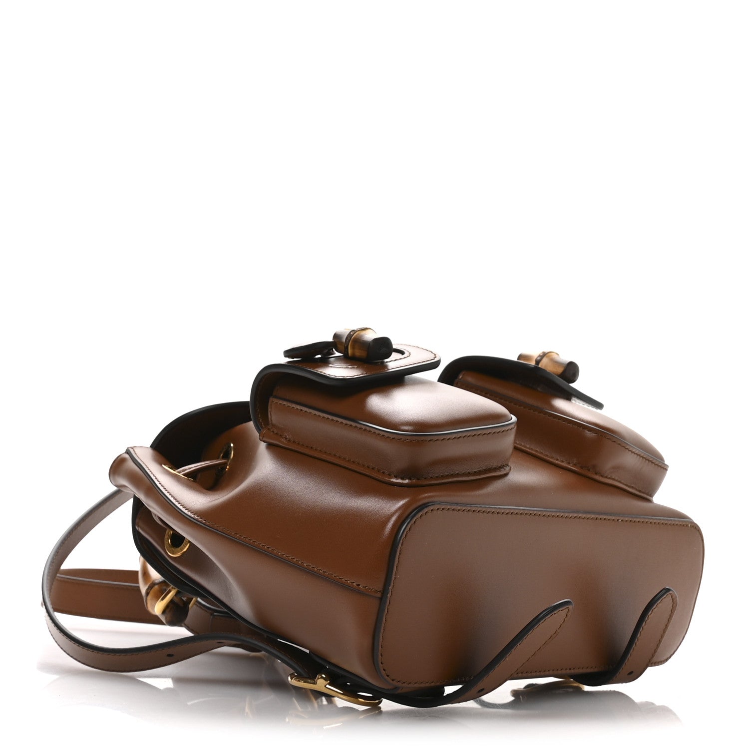 GUCCI★ブラウンレザーリュック Gucci Calfskin Bamboo Backpack Cuir 1754207 – FASHIONPHILE