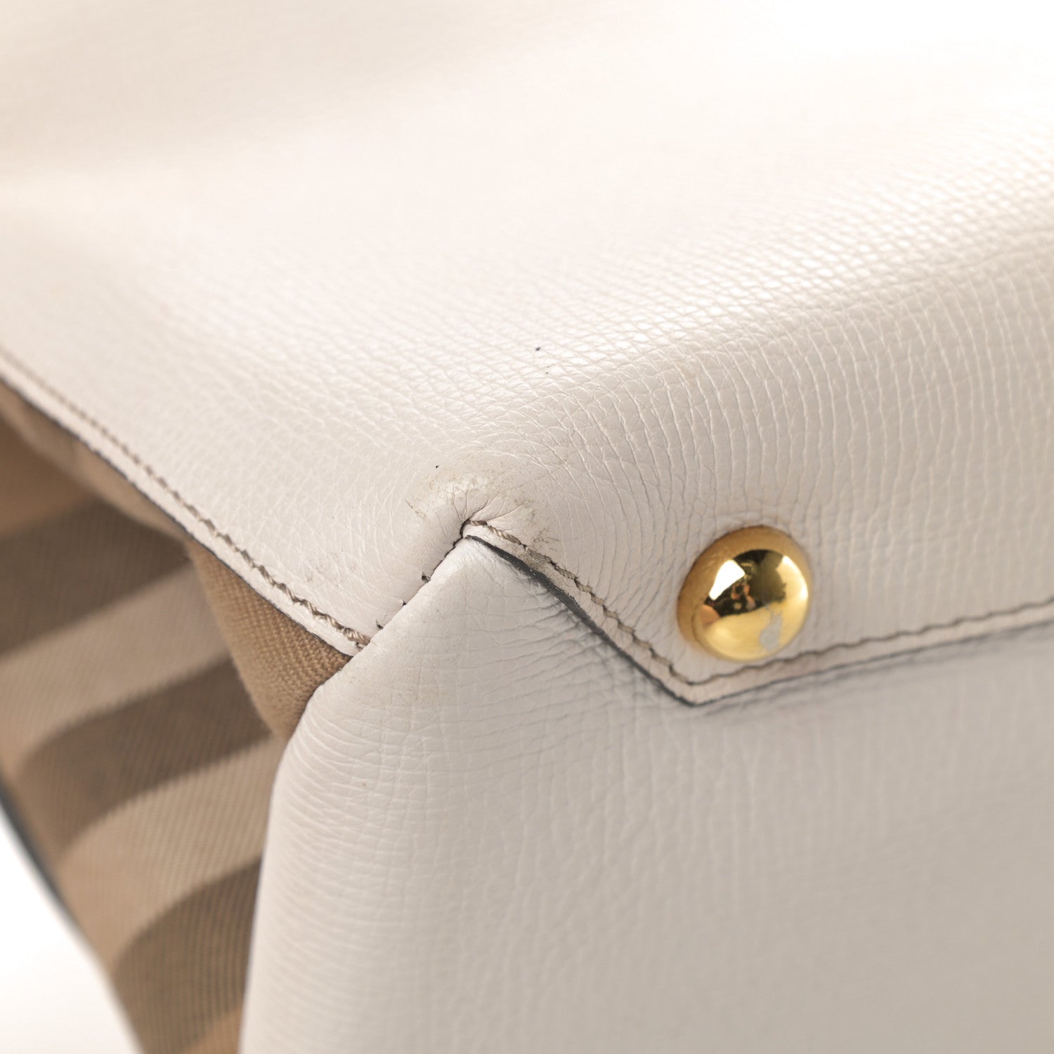 Burberry Derby Calfskin House Check Medium Banner Tote Beige 9 of 12
