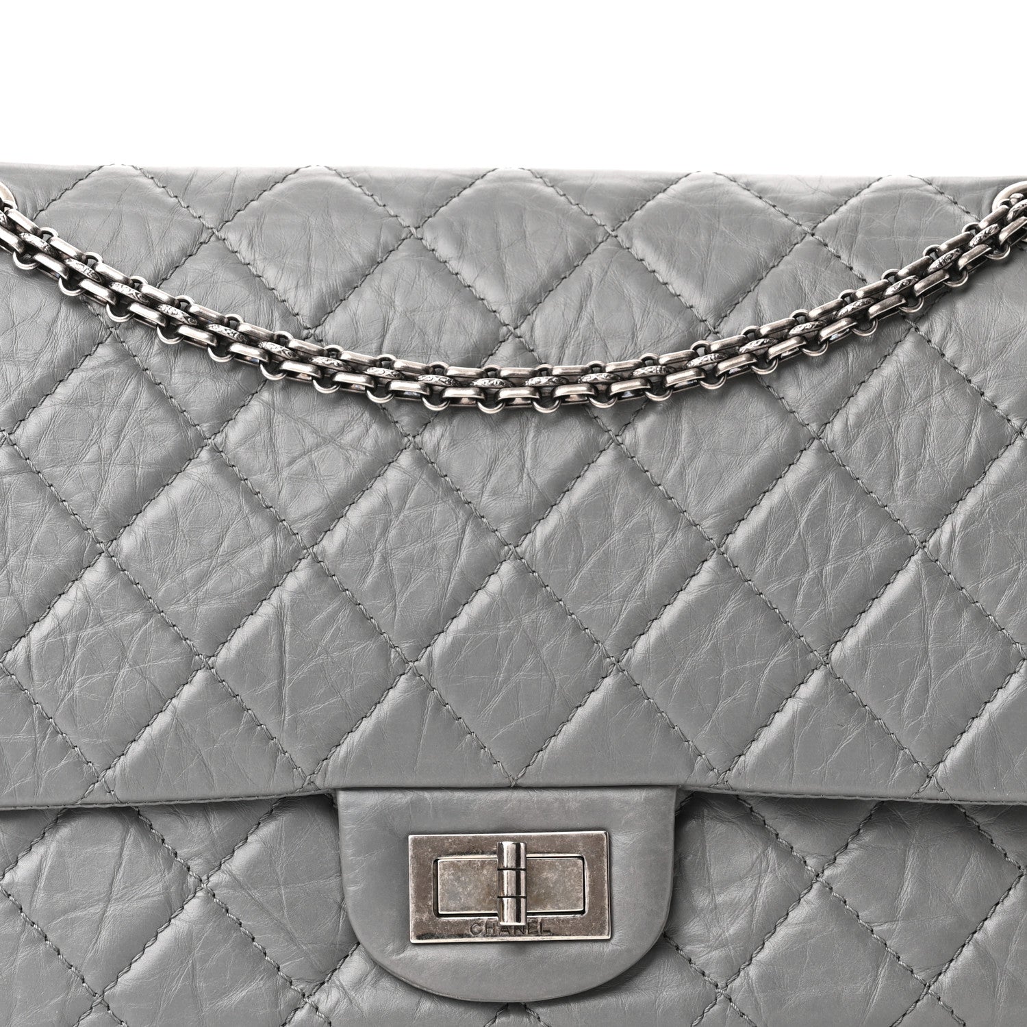 Chanel Aged Calfskin Quilted 2.55 Reissue 227 Flap Grey 7 of 9
