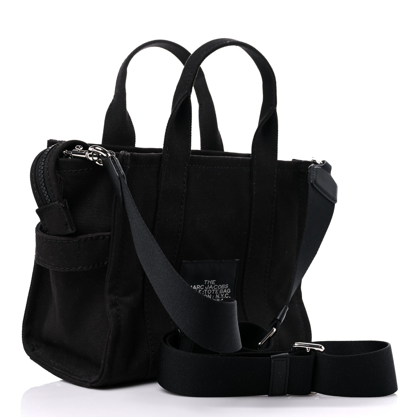 Cotton Canvas Mini The Traveler Tote Bag Black