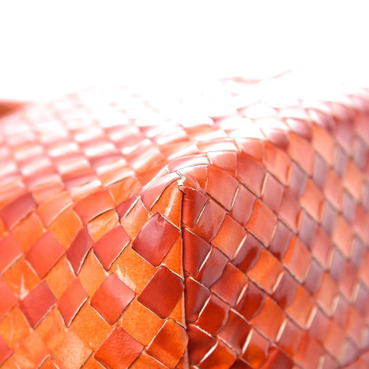 Patent Nappa Intrecciato Tote Orange