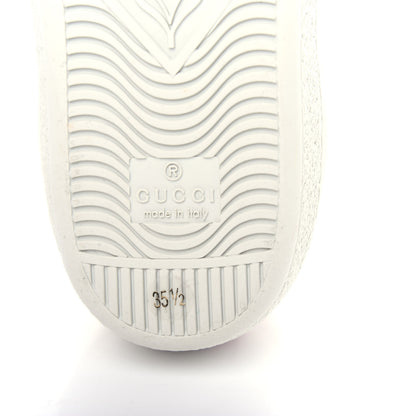 Gucci Calfskin Stripe Womens New Ace Sneakers 35.5 New Mystic White Ecru Red Flame 9 of 11