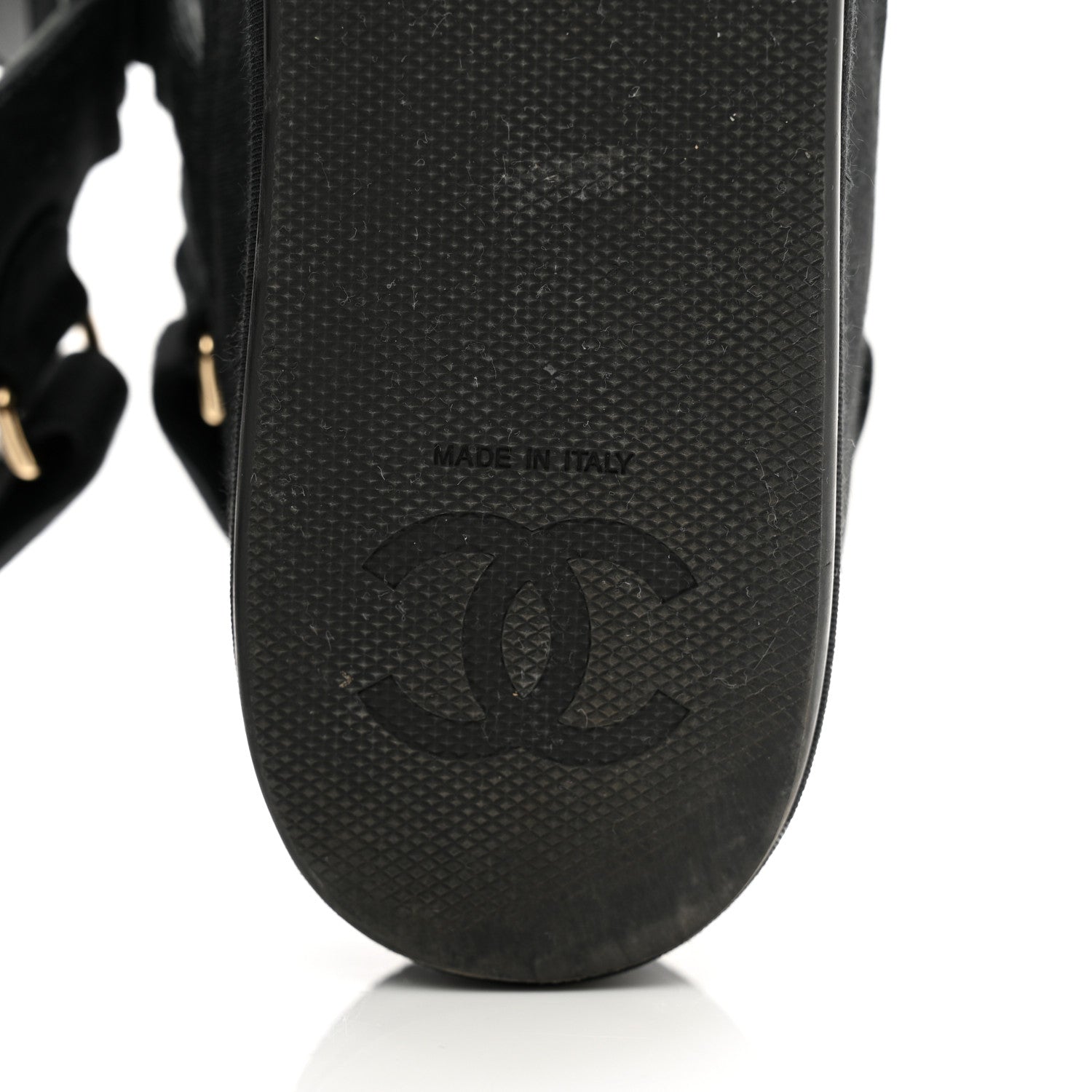 Chanel Grosgrain Crystal Logo Platform Sandals 38 Black 6 of 10