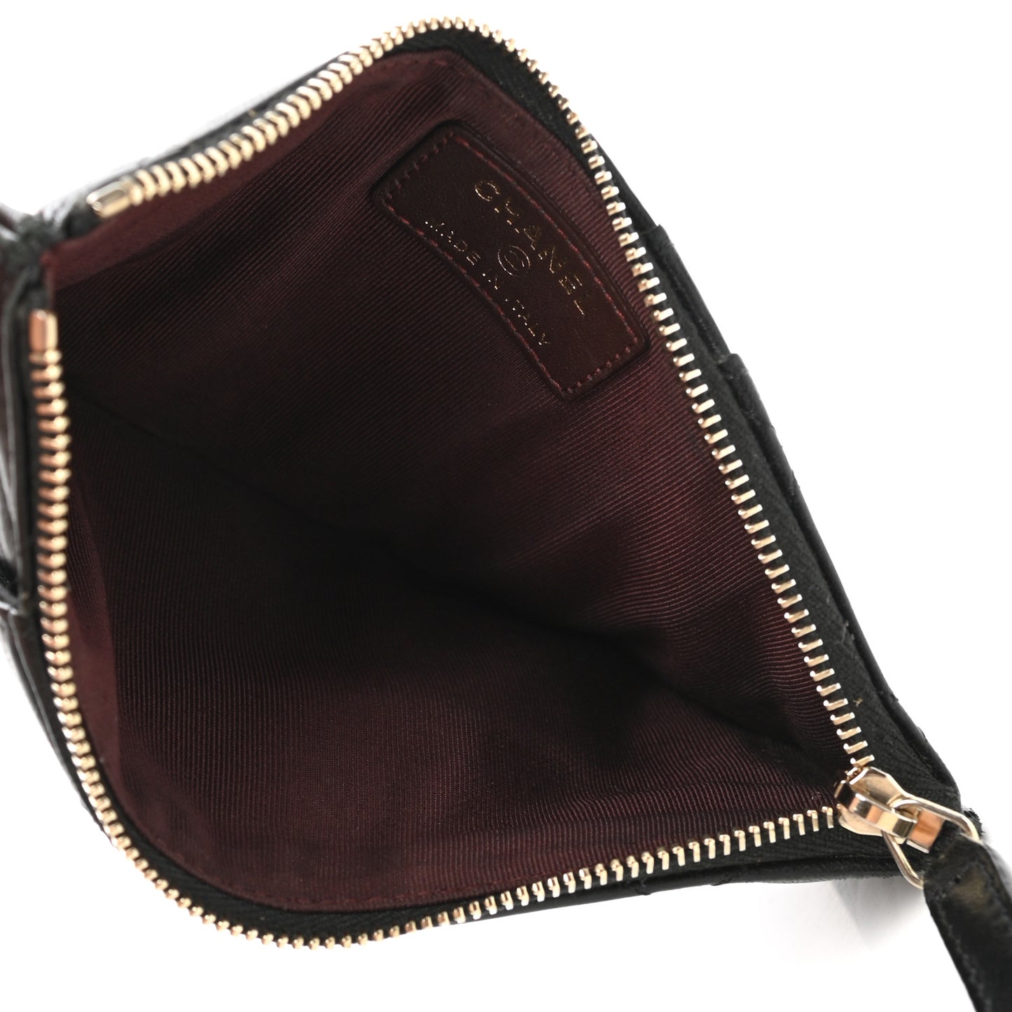 Lambskin Quilted Classic Flat Wallet Pouch Black