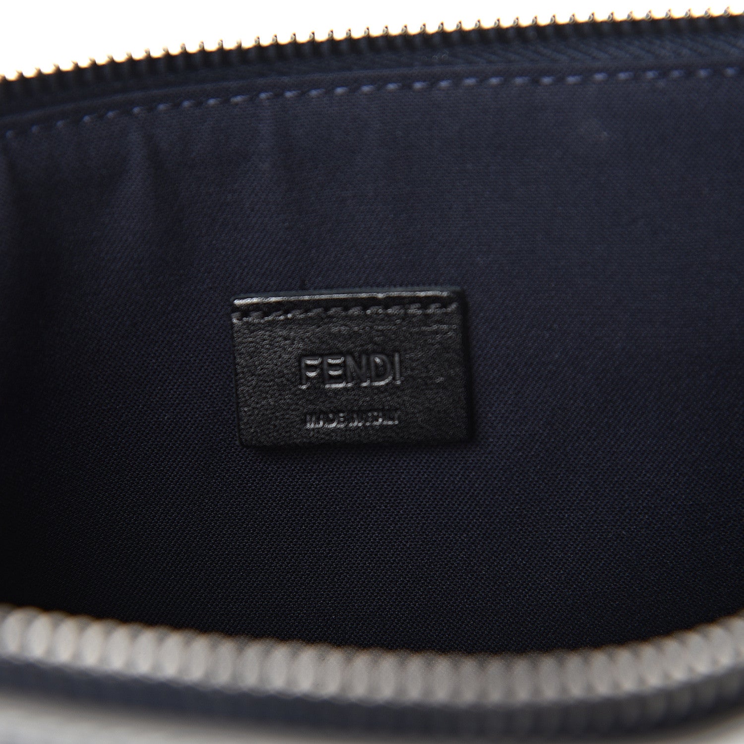 Fendi Metallic Vitello Elite Monster Eyes Pouch Navy Multicolor 6 of 7