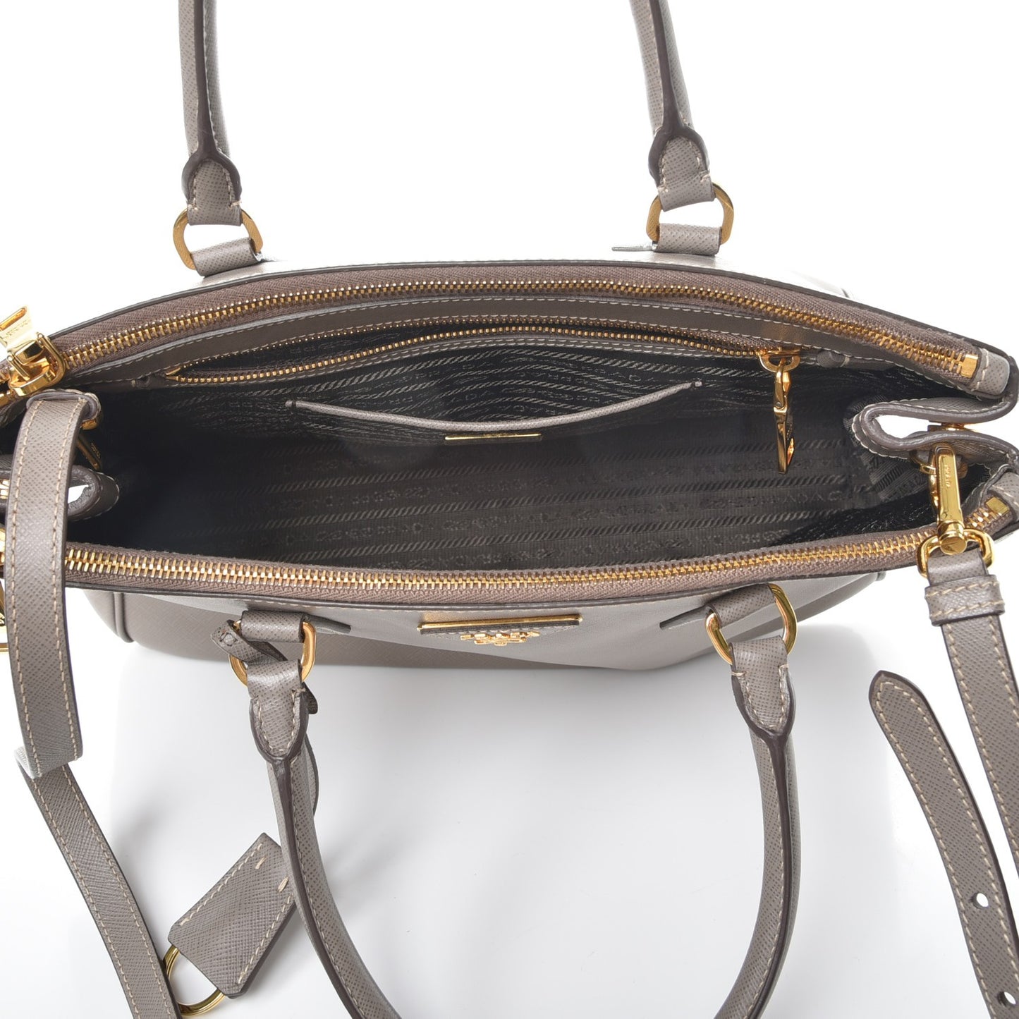 Saffiano Medium Galleria Double Zip Tote Argilla