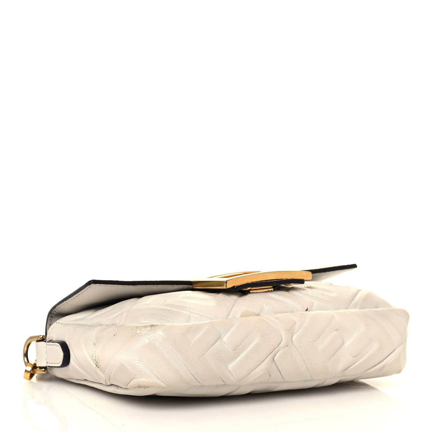 Nappa FF 1974 Embossed Mini Baguette White