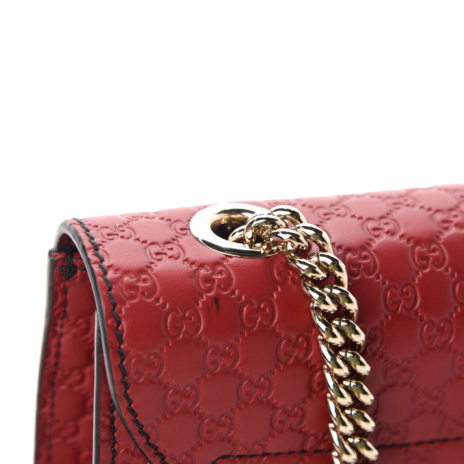 Gucci Soft Microguccissima Mini Emily Chain Shoulder Bag Rosso 8 of 14