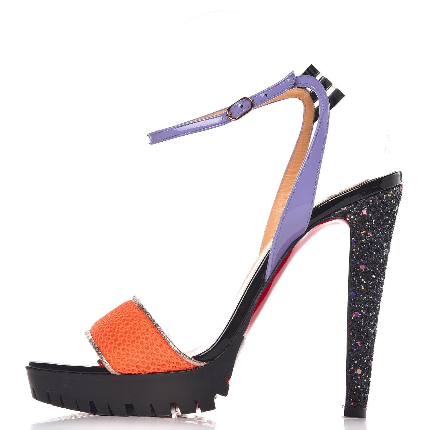 Christian Louboutin Mesh Patent Volumetric 120 Sandals 38 Sunset 1 of 8