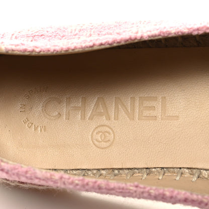 Chanel Tweed Patent CC Espadrilles 38 Pink Black 9 of 11