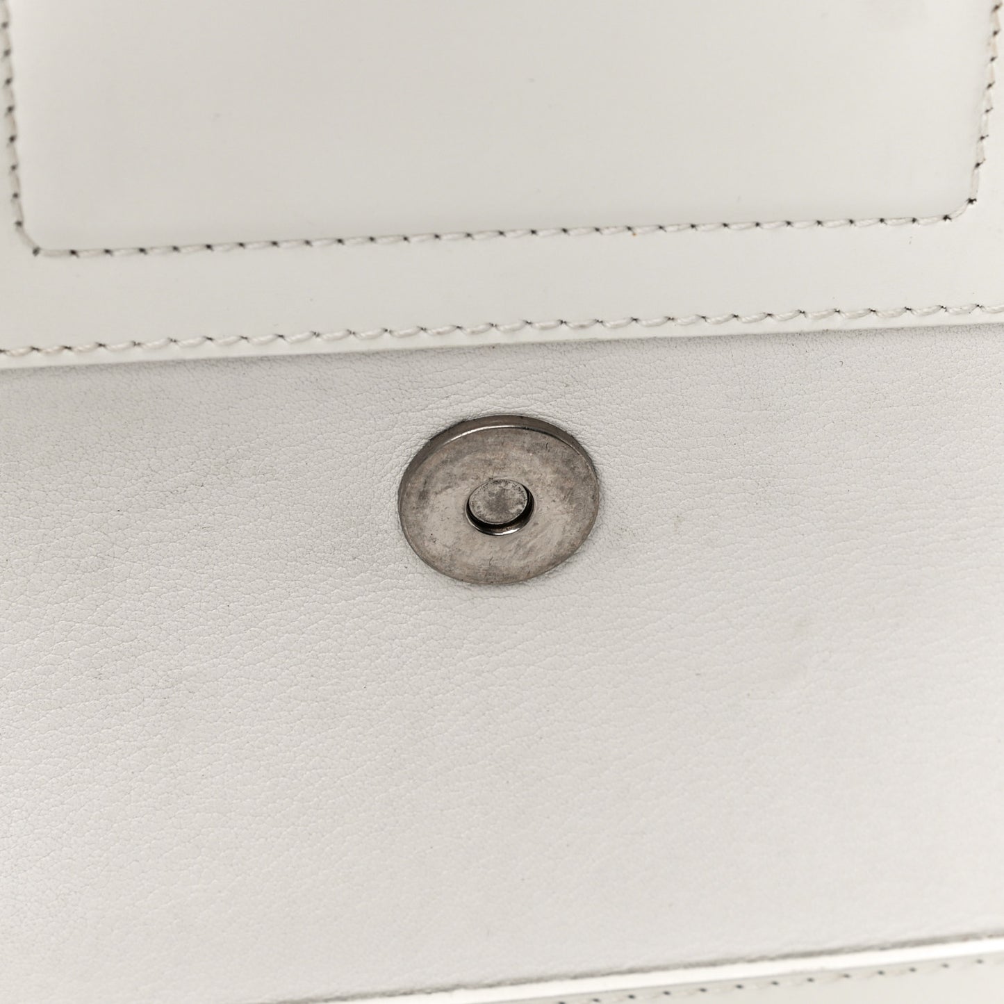 Grained Calfskin Street Chic Top Handle Bag White