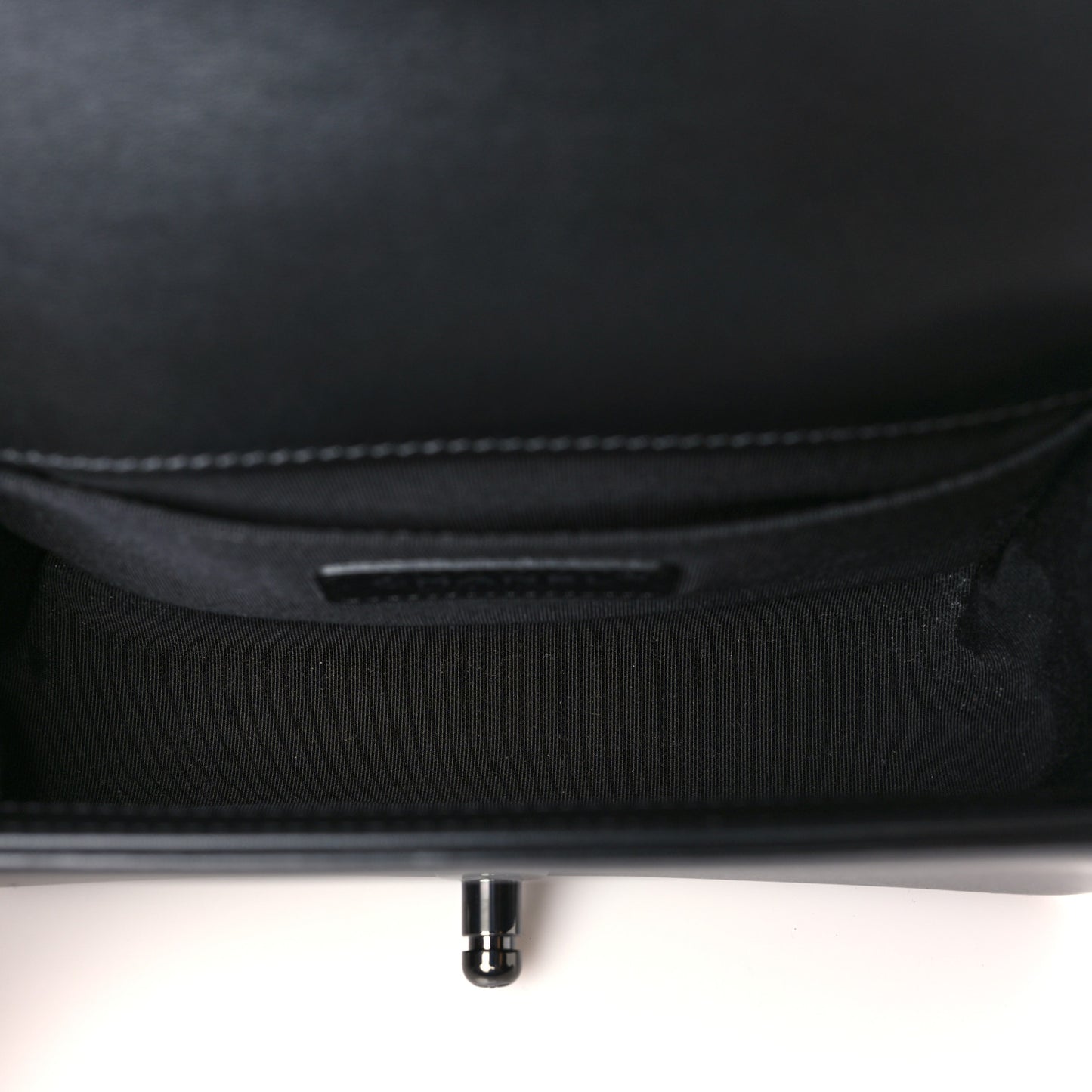 Calfskin Painted Chevron Embossed Small Boy Flap Black