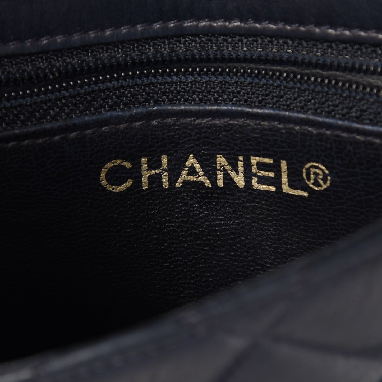 Lambskin Quilted Mini Flap Navy Blue