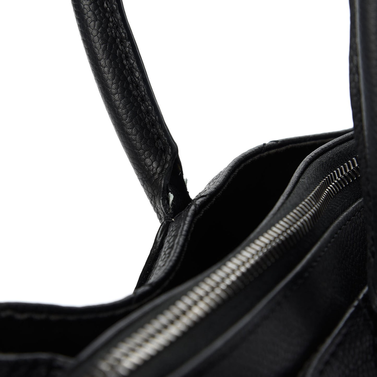 Grained Vegetal Calfskin Urban Shopping Tote Black
