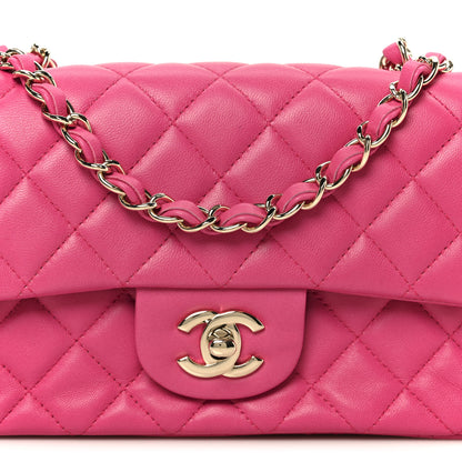 Chanel Lambskin Quilted Mini Rectangular Flap Pink 9 of 11