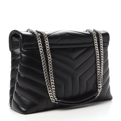 Saint Laurent Calfskin Y Quilted Monogram Medium Loulou Chain Satchel Black 3 of 9