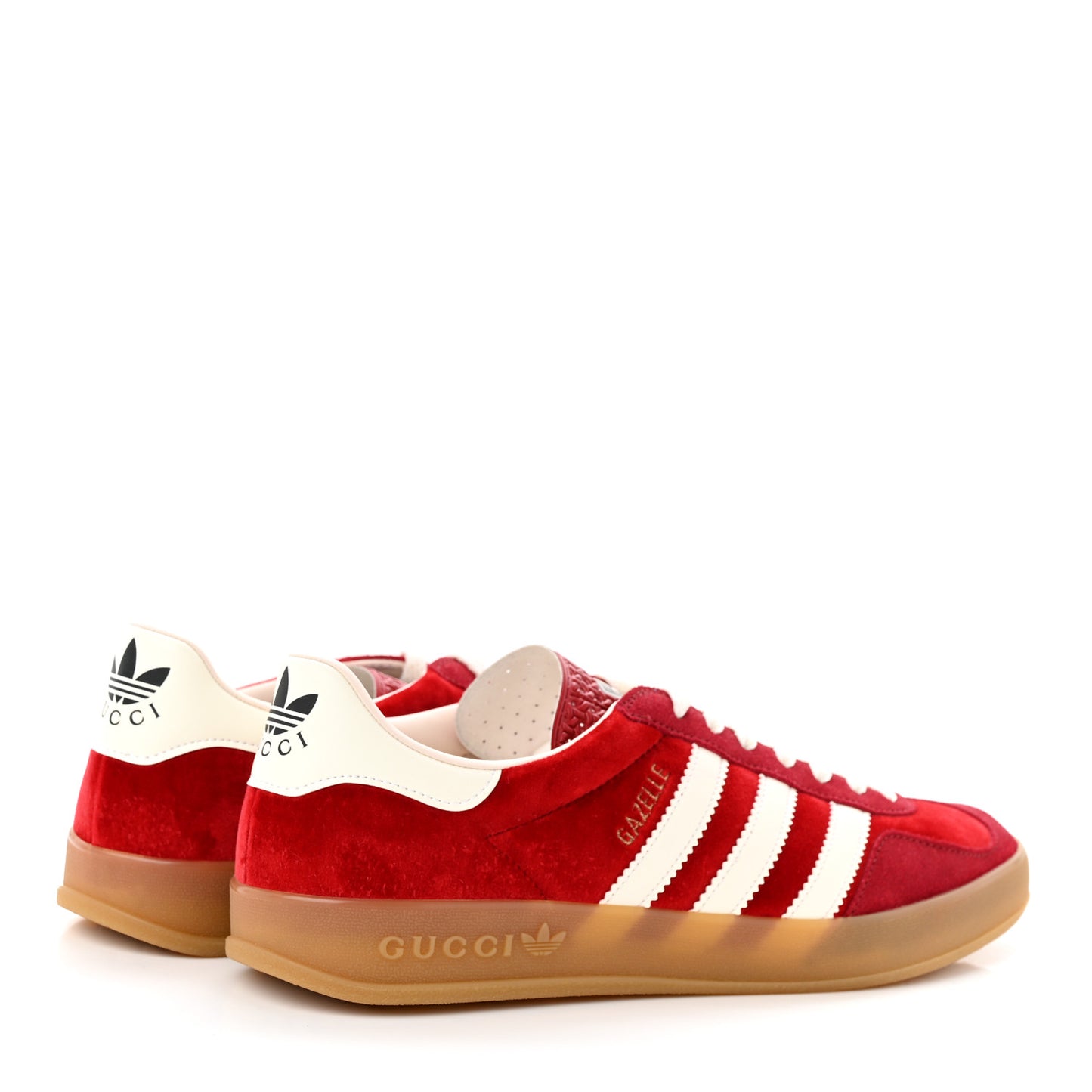 X ADIDAS Softy Velvet Suede Madeira Demetra Mens Gazelle Sneakers 8.5 Vulcanic Red Off White Hibiscus Red