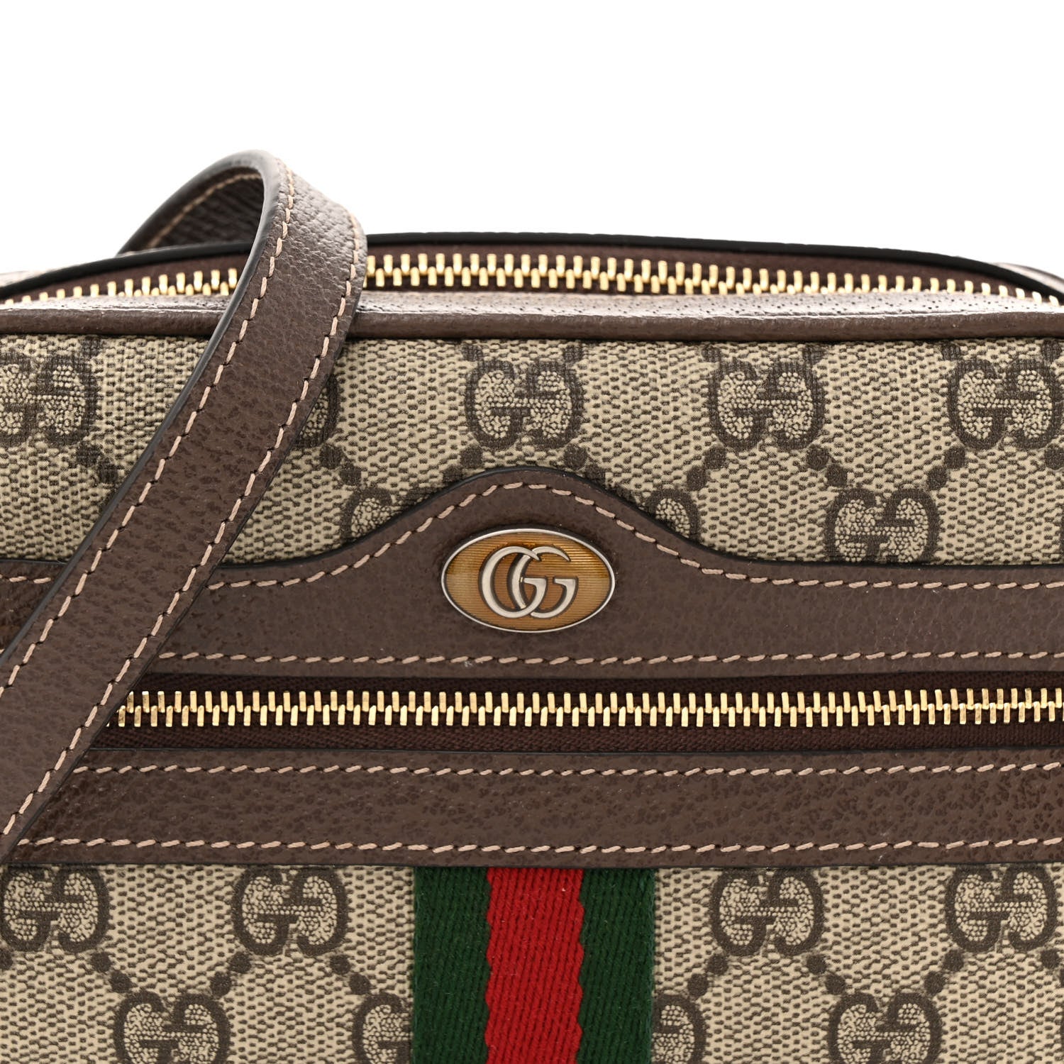 Gucci GG Supreme Monogram Web Mini Ophidia Shoulder Bag Brown 8 of 11