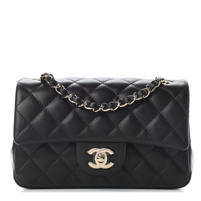 Chanel Lambskin Quilted Mini Rectangular Flap Dark Brown 1 of 9