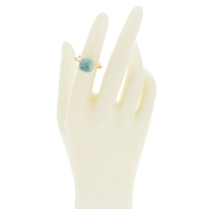 Pomellato 18K Rose White Gold Blue Topaz Classic Nudo Ring 53 6.5 2 of 5