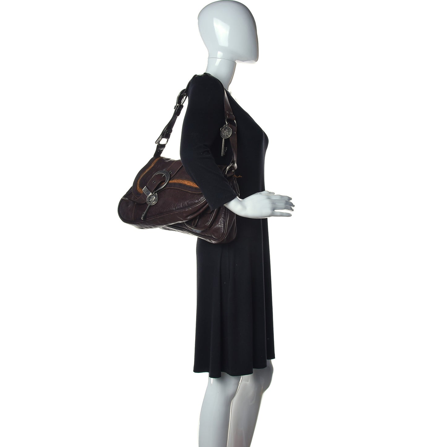 Calfskin Large Gaucho Double Saddle Bag Brown