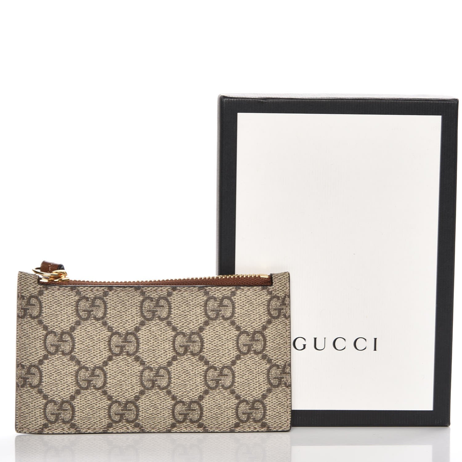 Gucci GG Supreme Monogram Coin Case Card Holder Brown 7 of 7