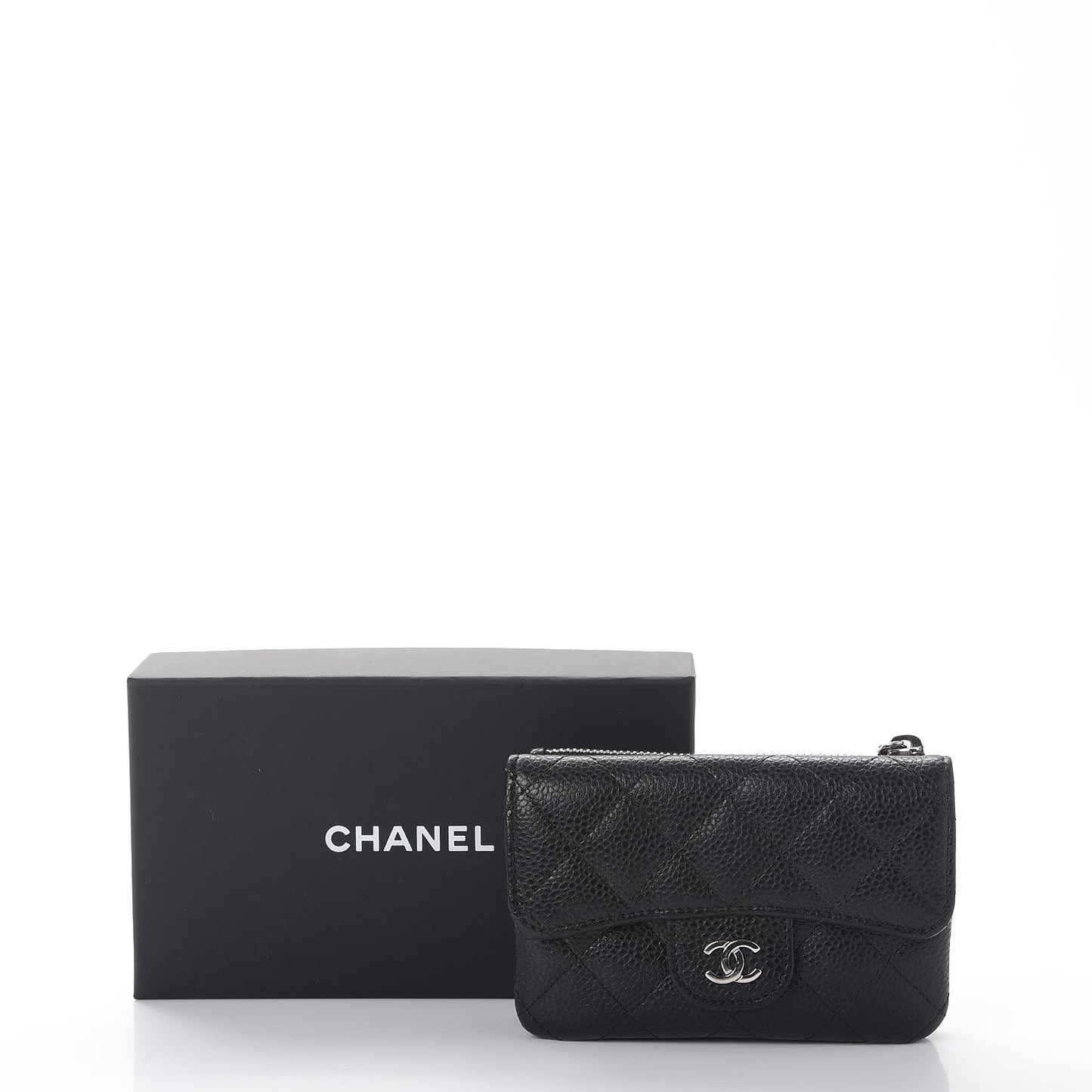 Caviar Quilted Coin Purse Black