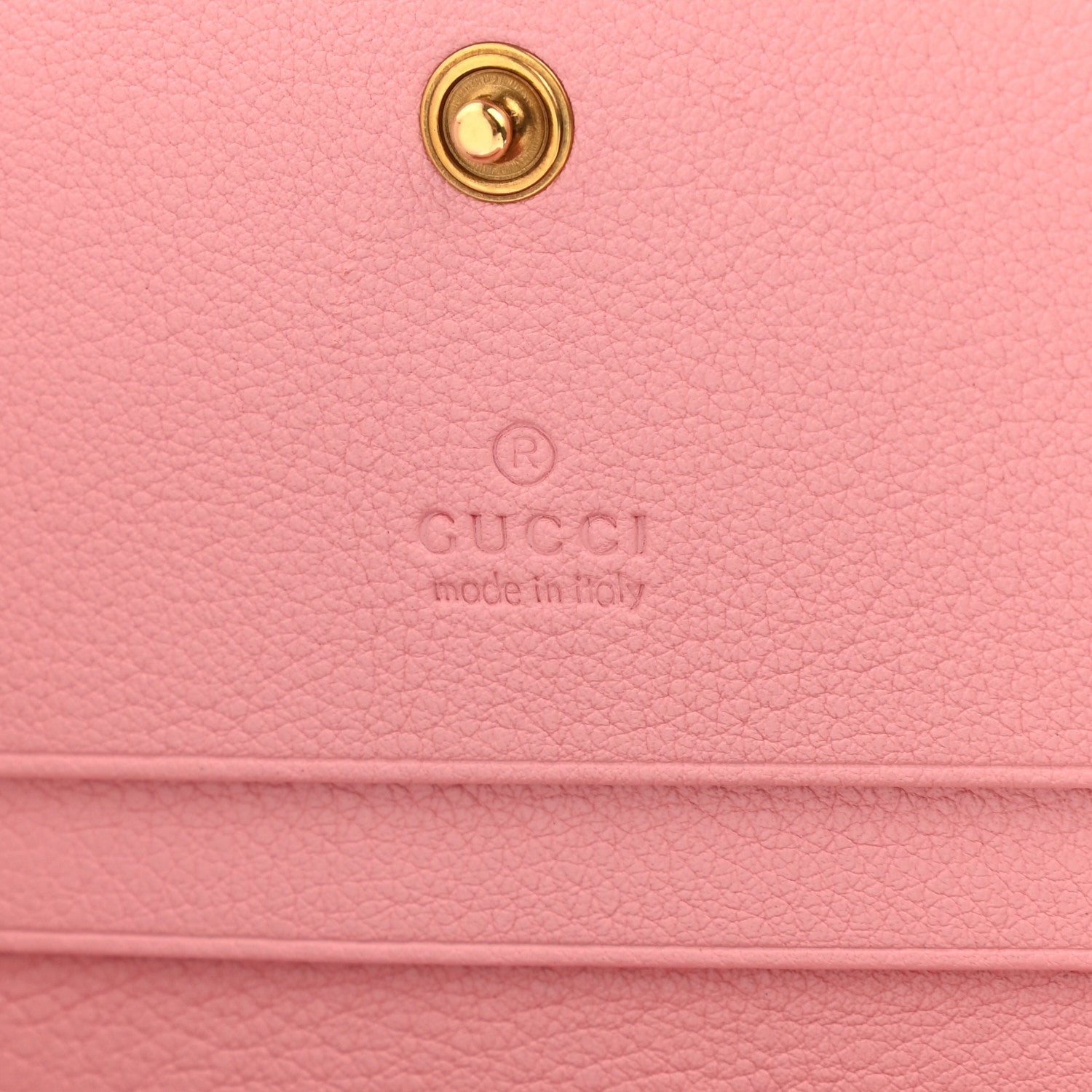 Gucci Wonka Grain Calfskin Diana Card Case Wallet Wild Rose 7 of 9
